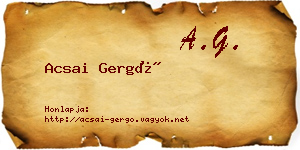 Acsai Gergő névjegykártya